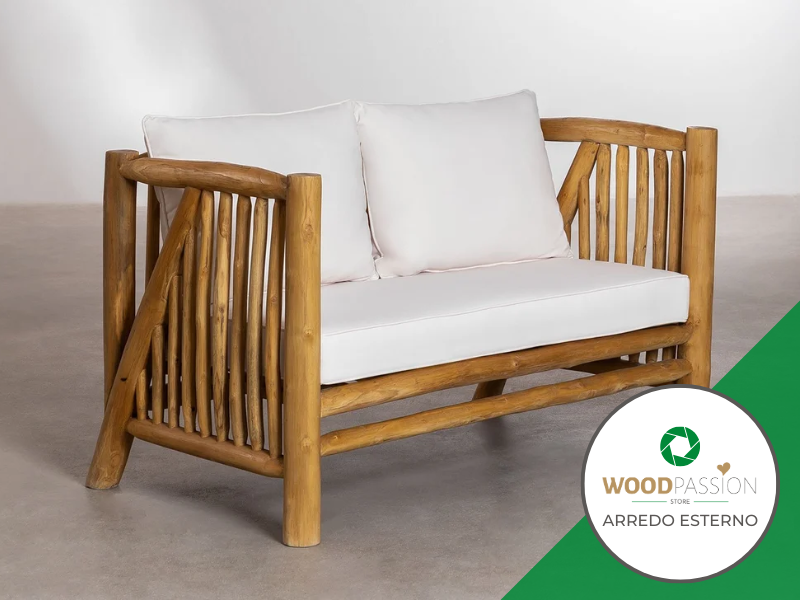 Divano da giardino a 2 posti in legno di teak Narel Style – Wood Passion  Store