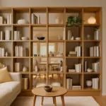 Librerie bifacciali progettate su misura: utilizza la suddivisione degli ambienti per arredare e illuminare