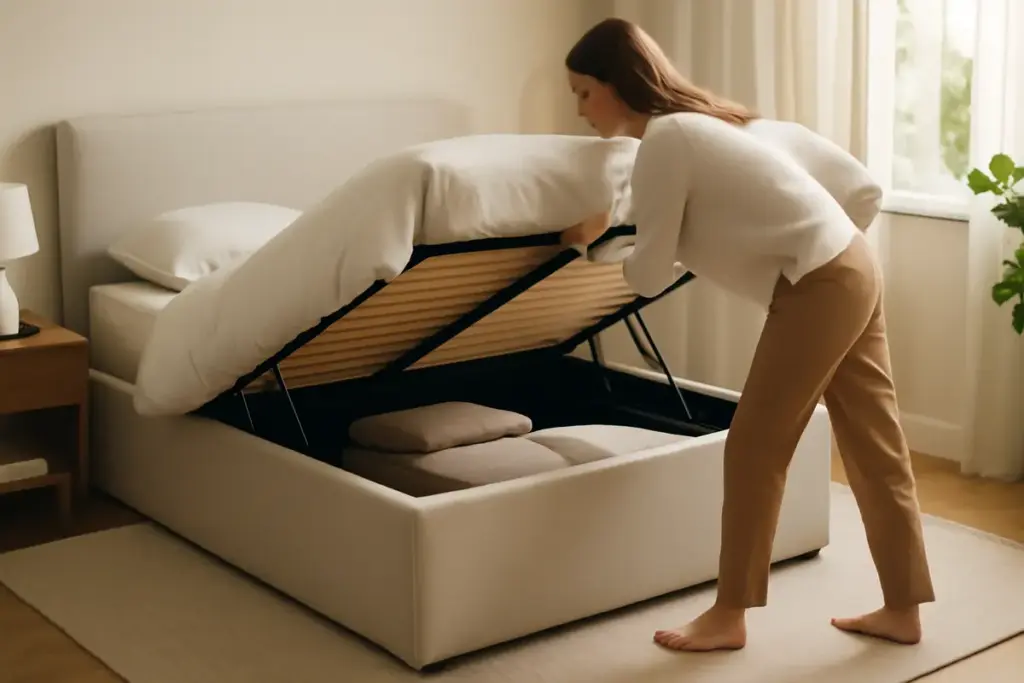 Letto contenitore su misura: il dettaglio funzionale che trasforma la camera