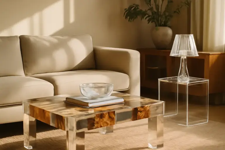 Resina trasparente nei complementi di arredo: un dettaglio che trasforma lo stile della casa